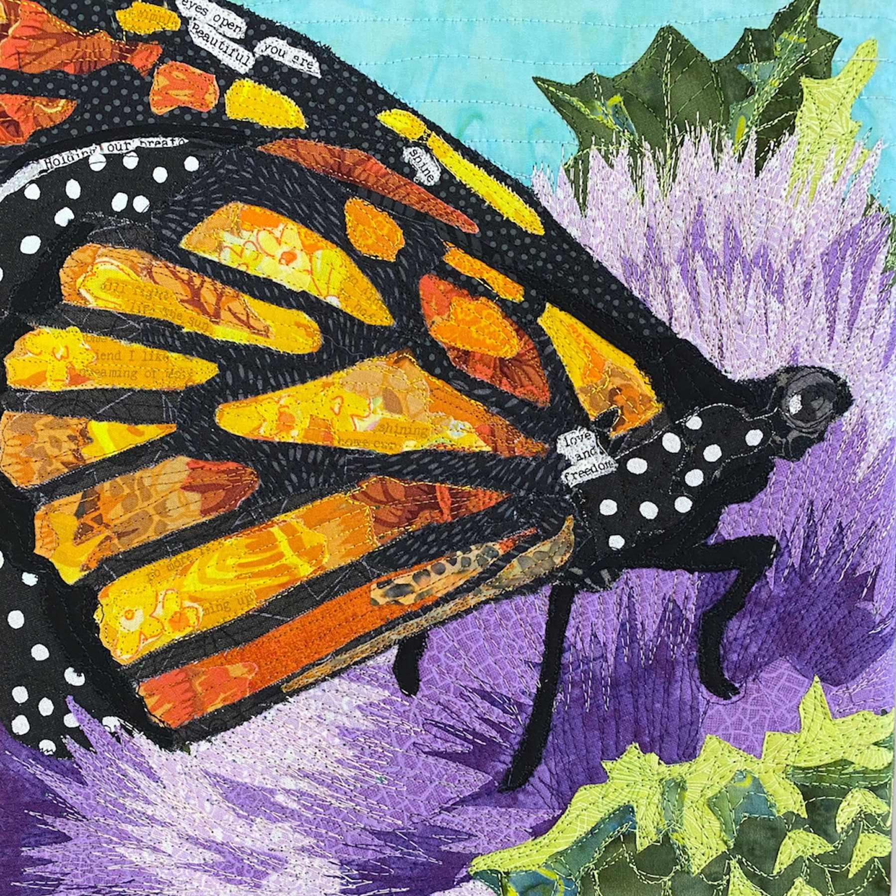 Butterfly Fiber Collage by Libby Mortensen