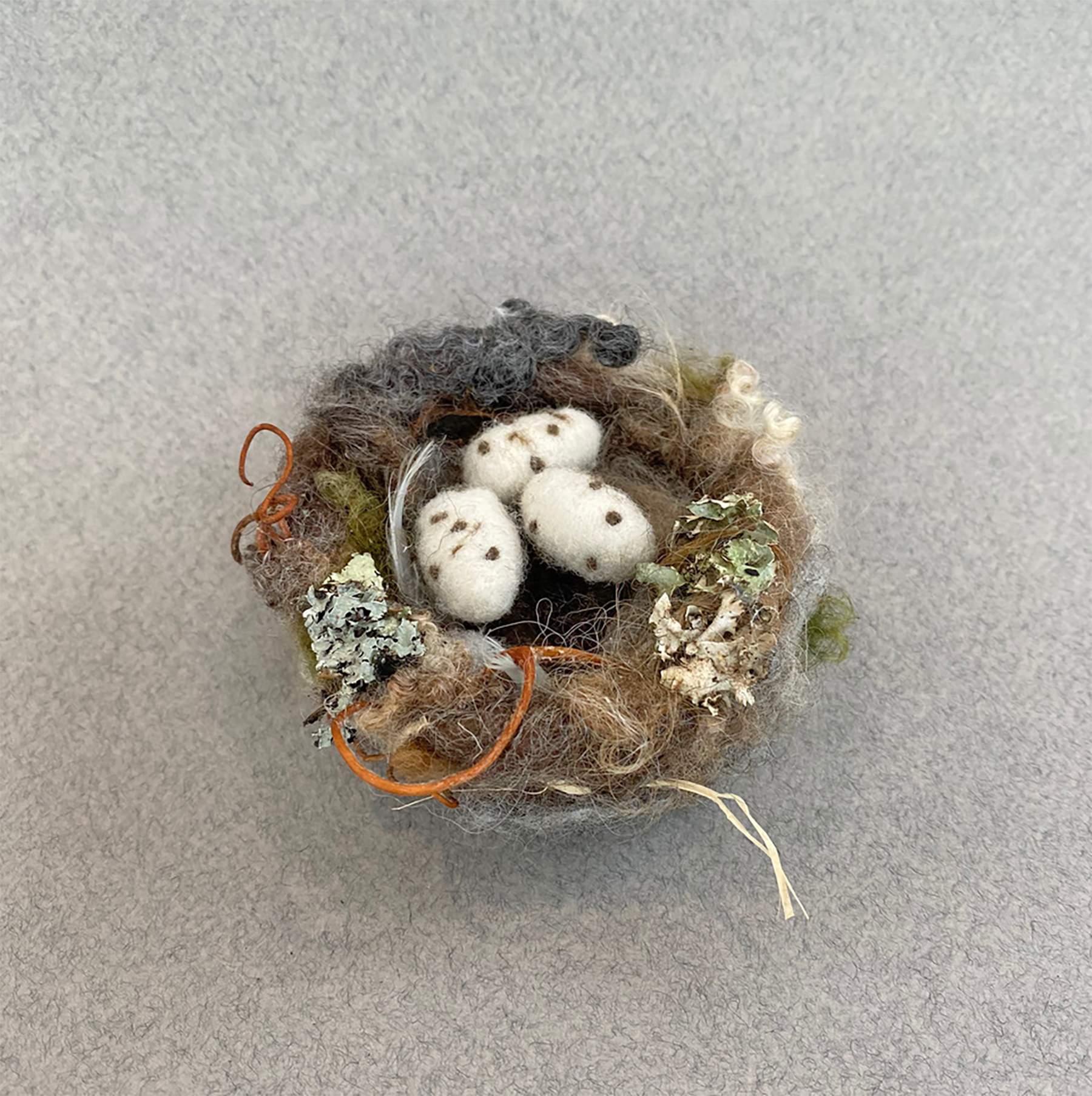 Needle Felted Birds Nest with Eggs by Libby Mortensen