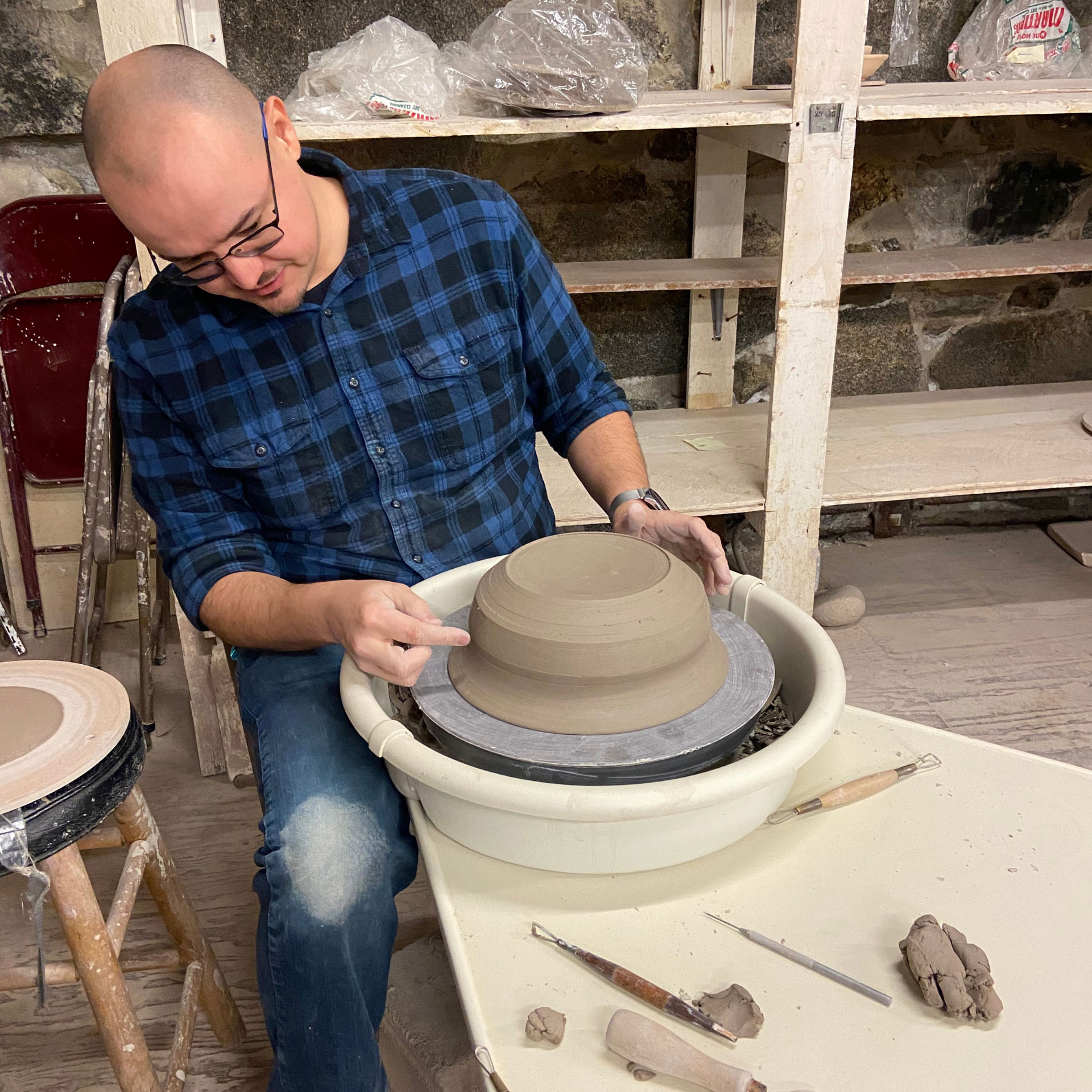 Pottery Student at EFC