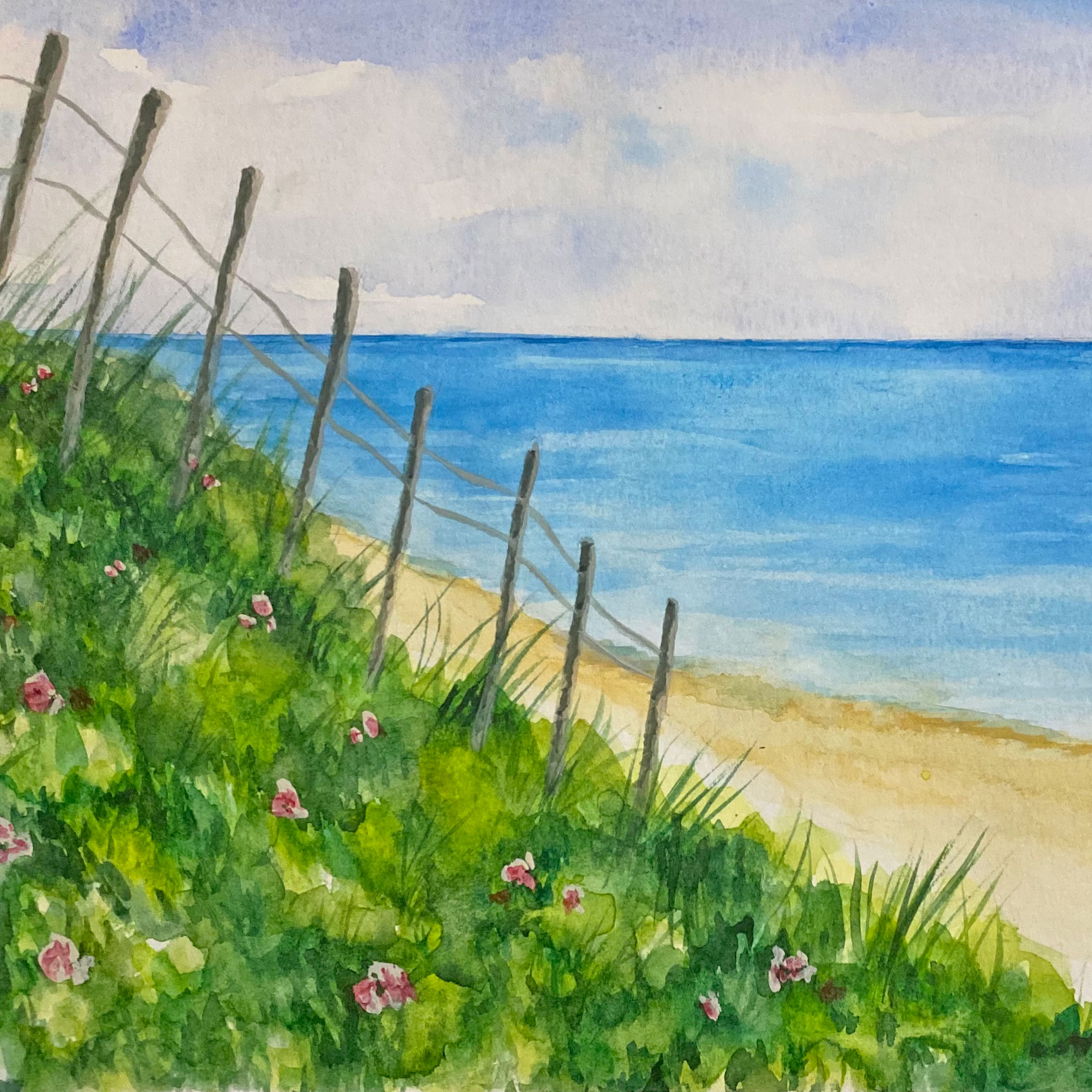 Beach Scene by Tif Does Art Watercolor Example